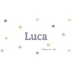 Matriz de Bordado - Nome Luca com Poá de Bolinha