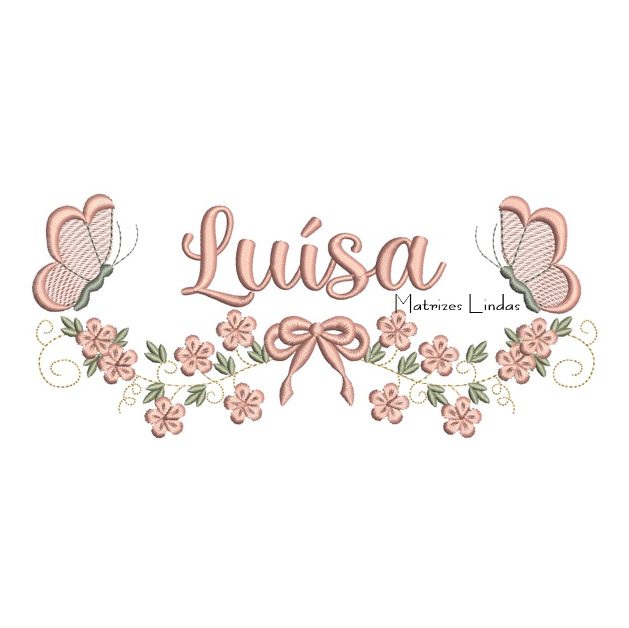 Matriz de Bordado - Nome Luísa com Raminho Matriz de Bordado - Nome Luísa com Raminho