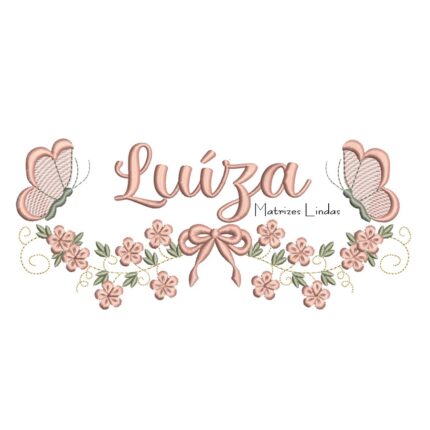 Matriz de Bordado - Nome Luíza com Raminho