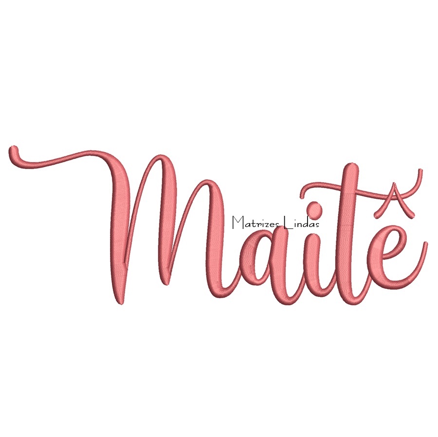 Matriz de Bordado - Nome Maitê Letra Cursiva Matriz de Bordado - Nome Maitê Letra Cursiva