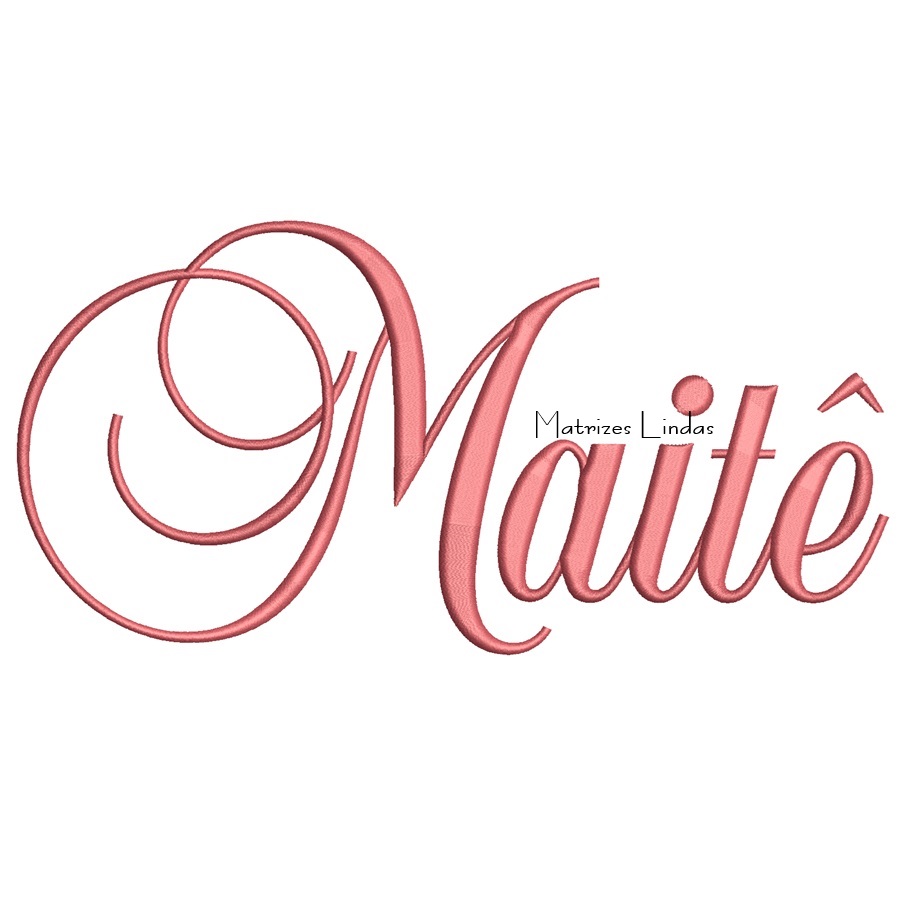 Matriz de Bordado - Nome Maitê Letra Cursiva Matriz de Bordado - Nome Maitê Letra Cursiva