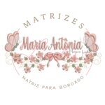 Matriz de Bordado - Nome Maria Antônia com Raminho