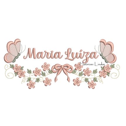 Matriz de Bordado - Nome Maria Luíza com Raminho