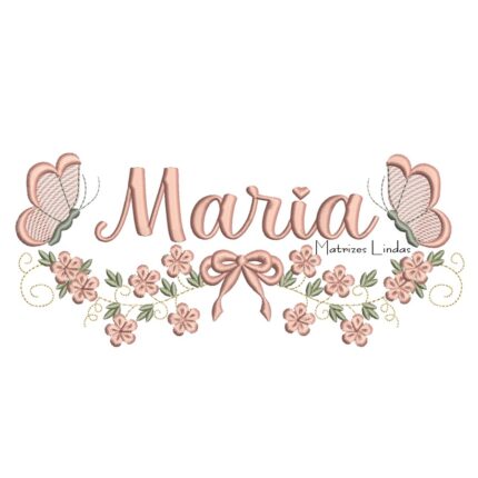 Matriz de Bordado - Nome Maria com Raminho
