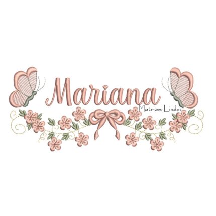 Matriz de Bordado - Nome Mariana com Raminho