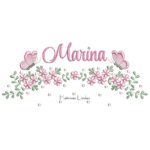 Matriz de Bordado - Nome Marina com Raminho
