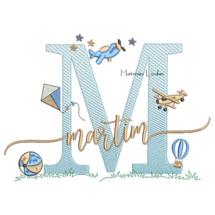 Matriz de Bordado - Nome Martim com Brinquedos