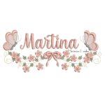Matriz de Bordado - Nome Martina com Raminho