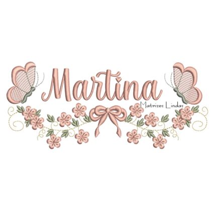 Matriz de Bordado - Nome Martina com Raminho