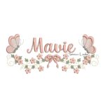 Matriz de Bordado - Nome Mavie com Raminho