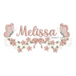 Matriz de Bordado - Nome Melissa com Raminho