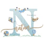 Matriz de Bordado - Nome Natan com Brinquedos