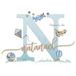 Matriz de Bordado - Nome Natanael com Brinquedos