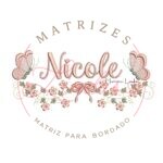 Matriz de Bordado - Nome Nicole com Raminho