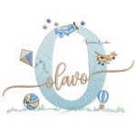 Matriz de Bordado - Nome Olavo com Brinquedos