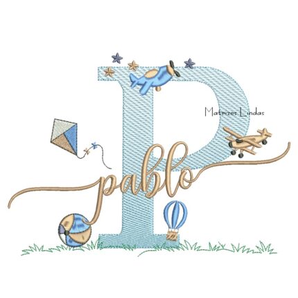 Matriz de Bordado - Nome Pablo com Brinquedos