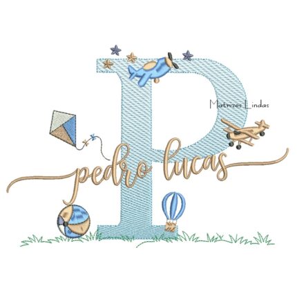 Matriz de Bordado - Nome Pedro Lucas com Brinquedos