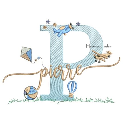 Matriz de Bordado - Nome Pierre com Brinquedos