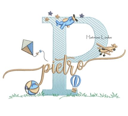Matriz de Bordado - Nome Pietro com Brinquedos