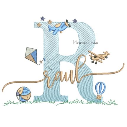 Matriz de Bordado - Nome Rael com Brinquedos