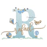 Matriz de Bordado - Nome Rafael com Brinquedos