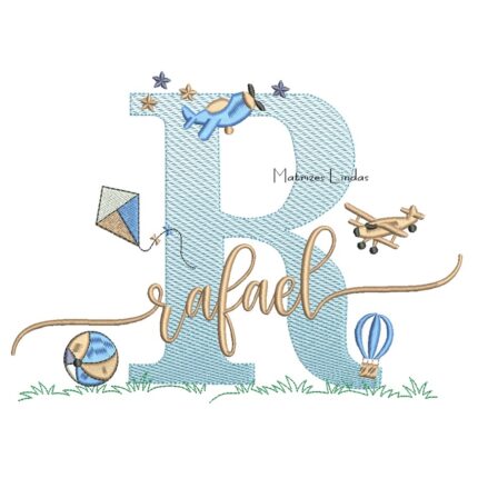 Matriz de Bordado - Nome Rafael com Brinquedos