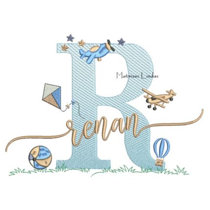 Matriz de Bordado - Nome Renan com Brinquedos