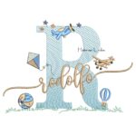 Matriz de Bordado - Nome Rodolfo com Brinquedos