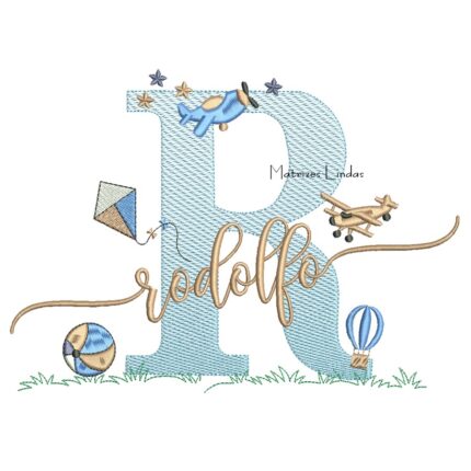 Matriz de Bordado - Nome Rodolfo com Brinquedos