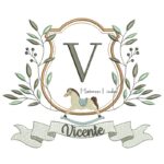 Matriz de Bordado - Brasão Cavalinho com Nome Vicente