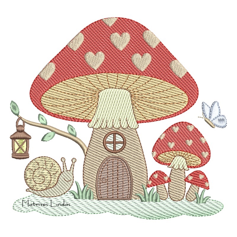 Matriz de Bordado - Casa Cogumelos