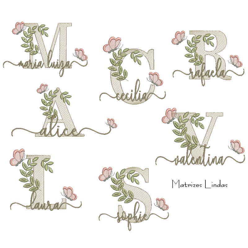 Matriz de Bordado Coleção 200 Nomes Folhas Borboletas Matriz de Bordado Coleção 200 Nomes Folhas Borboletas
