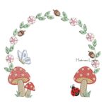 Matriz de Bordado - Moldura Cogumelos 2