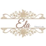 Matriz de Bordado - Moldura Floral Ela Toalha