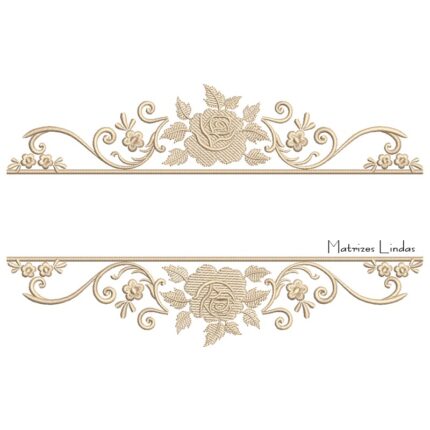 Matriz de Bordado - Moldura Floral Toalha