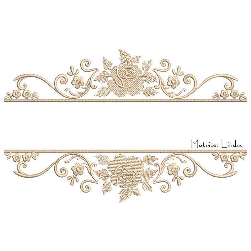 Matriz de Bordado - Moldura Floral Toalha