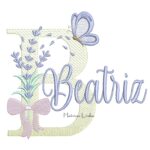 Matriz de Bordado - Nome Beatriz Lavanda com Laço