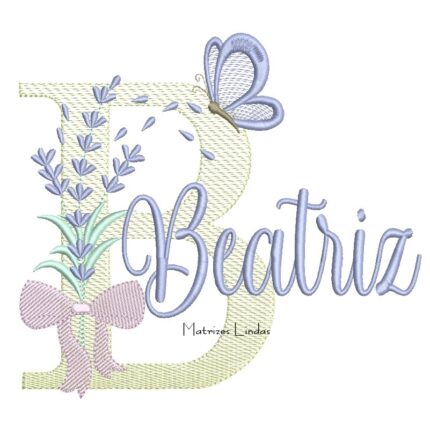 Matriz de Bordado - Nome Beatriz Lavanda com Laço