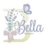 Matriz de Bordado - Nome Bella Lavanda com Laço