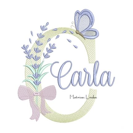 Matriz de Bordado - Nome Carla Lavanda com Laço