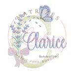 Matriz de Bordado Nome Clarice Lavanda com Laço