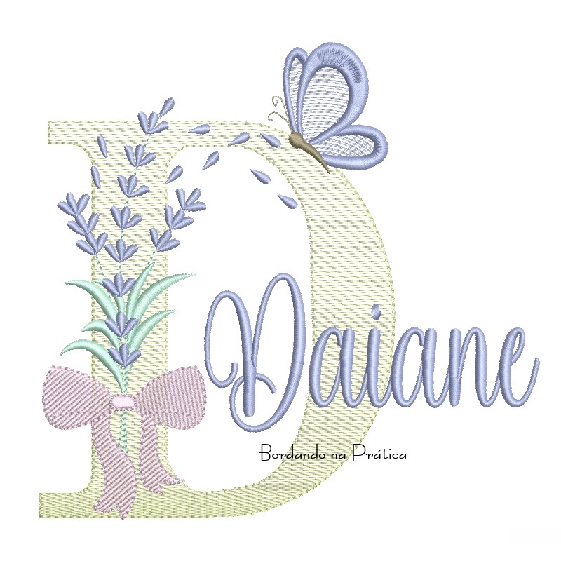 Matriz de Bordado Nome Daiane Lavanda com Laço Matriz de Bordado Nome Daiane Lavanda com Laço