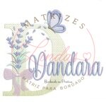 Matriz de Bordado Nome Dandara Lavanda com Laço