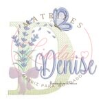 Matriz de Bordado Nome Denise Lavanda com Laço