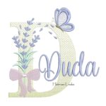 Matriz de Bordado - Nome Duda Lavanda com Laço