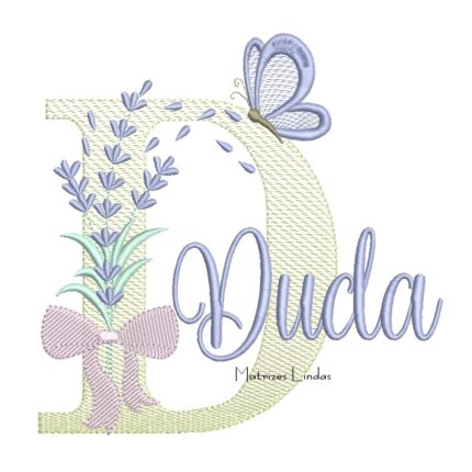 Matriz de Bordado - Nome Duda Lavanda com Laço