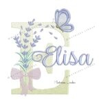 Matriz de Bordado - Nome Elisa Lavanda com Laço