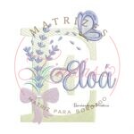 Matriz de Bordado Nome Eloá Lavanda com Laço