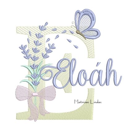 Matriz de Bordado - Nome Eloáh Lavanda com Laço