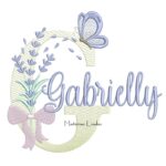 Matriz de Bordado - Nome Gabrielly Lavanda com Laço